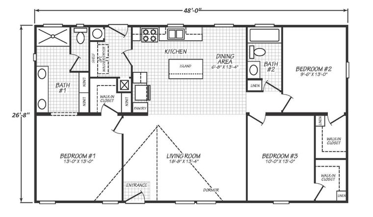 Solaris 28483B | 3 bedroom, 2 bathroom, 1280 sqft home | Built by Cavco - Goodyear in Goodyear, AZ.