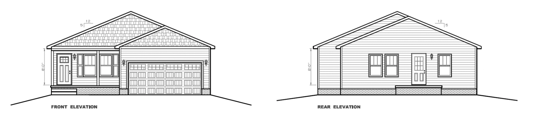 Front and rear elevation preview
