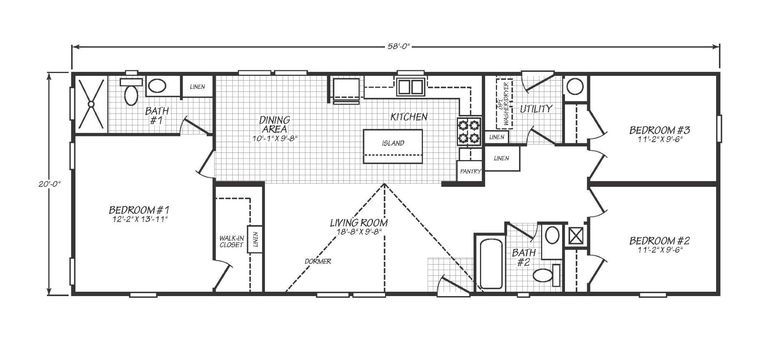 Solaris 20583A | 3 bedroom, 2 bathroom, 1160 sqft home | Built by Cavco - Goodyear in Goodyear, AZ.