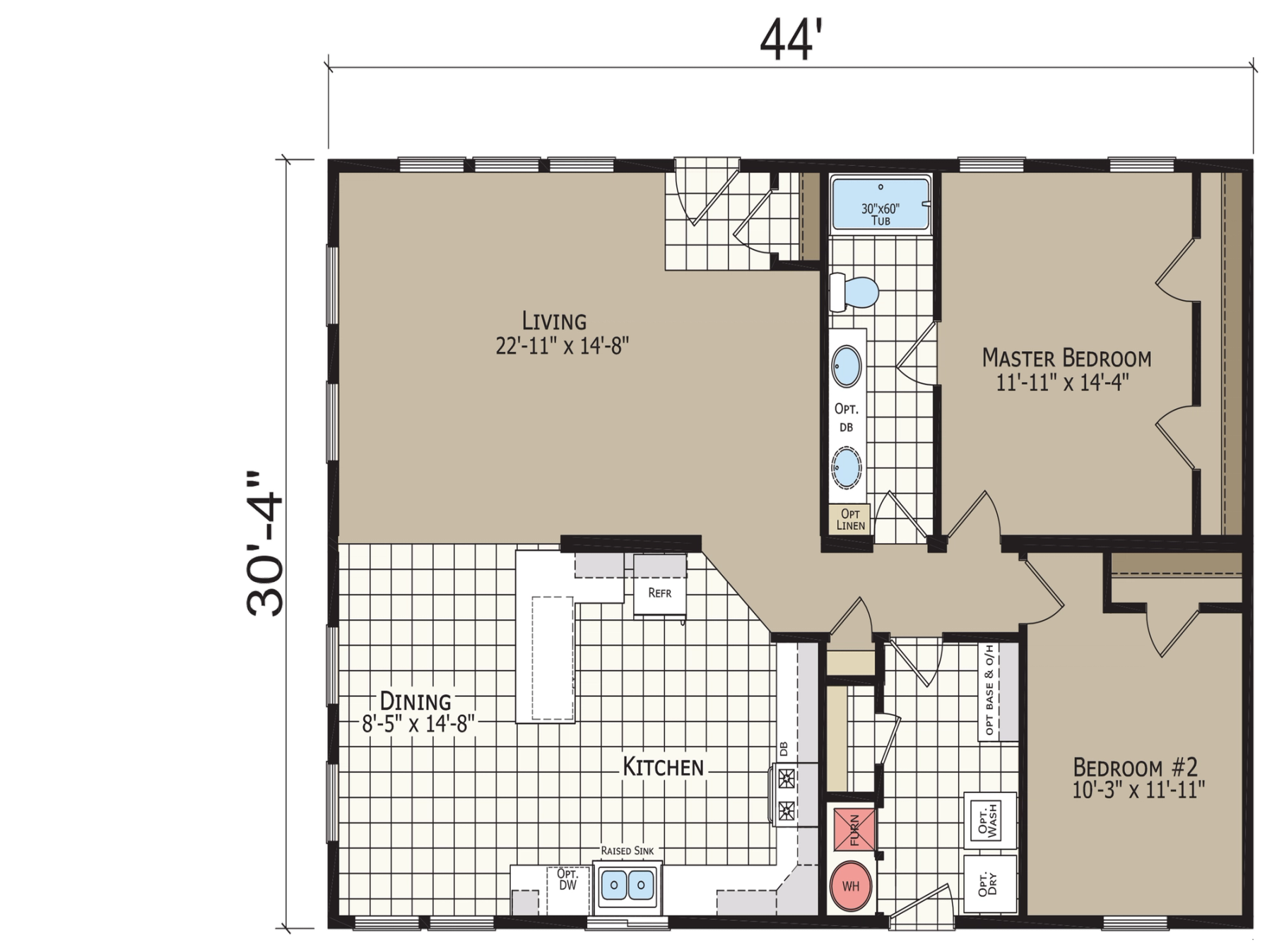 Crystal Bay Estates CB6442C standard floor plan