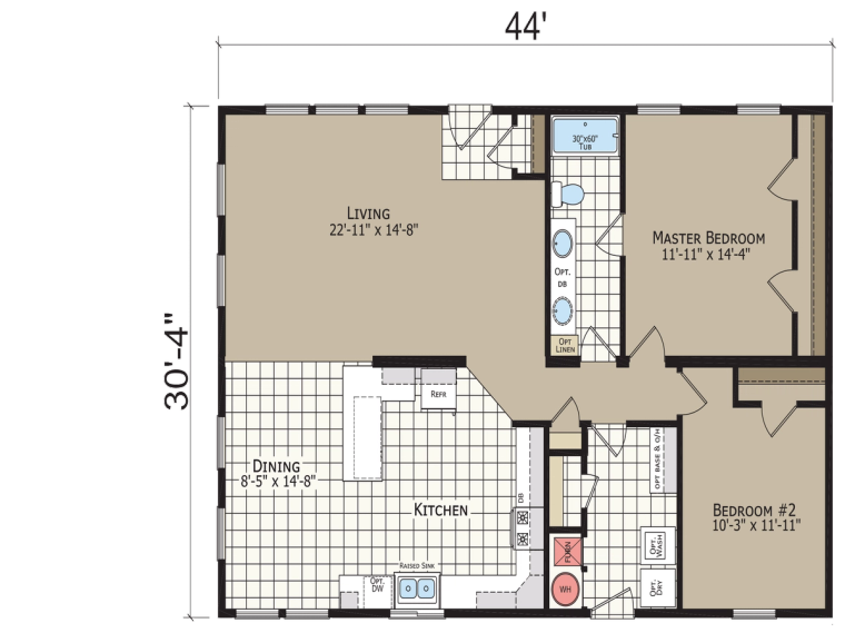 Crystal Bay Estates CB6442C standard floor plan