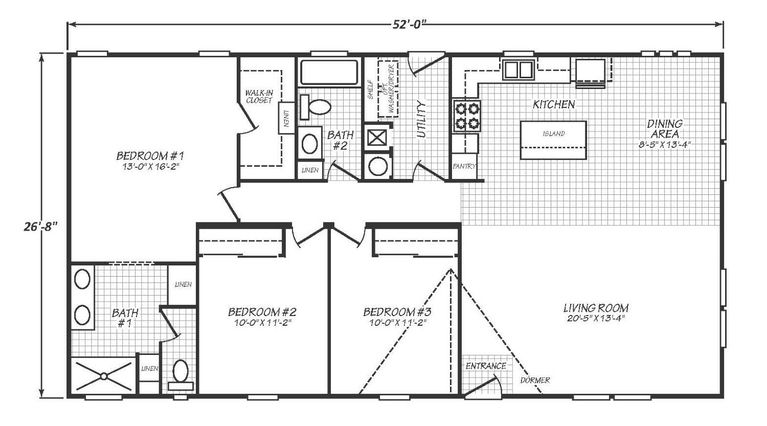 Solaris 28523B | 3 bedroom, 2 bathroom, 1387 sqft home | Built by Cavco - Goodyear in Goodyear, AZ.
