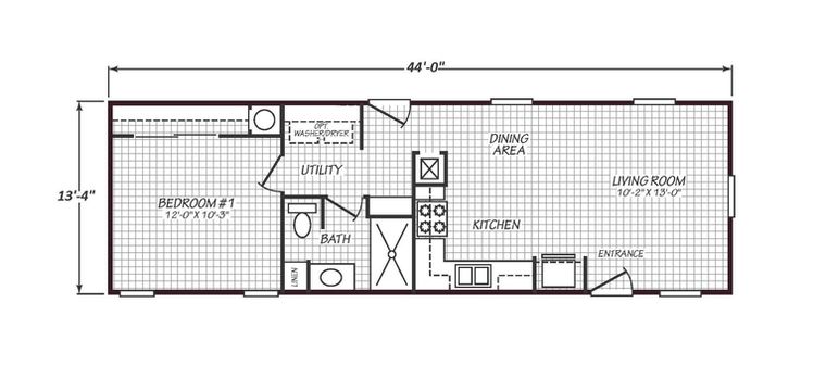 Solaris 14441A | 1 bedroom, 1 bathroom, 587 sqft home | Built by Cavco - Goodyear in Goodyear, AZ.