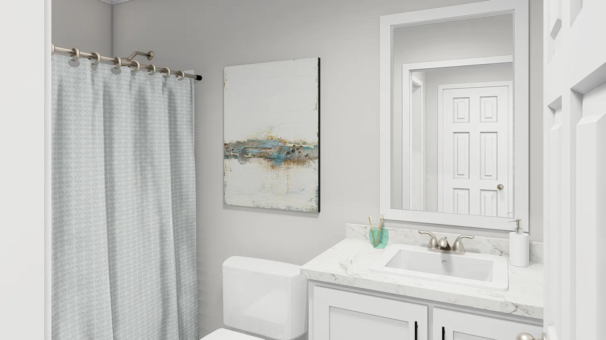 Small white-themed bathroom