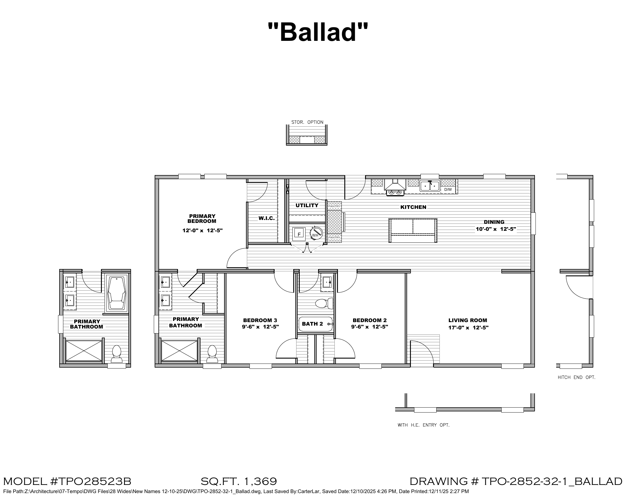Ballad TPO28523B original floor plan