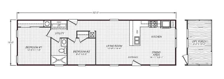 Solaris 16522A | 2 bedroom, 1 bathroom, 802 sqft home | Built by Cavco - Goodyear in Goodyear, AZ.