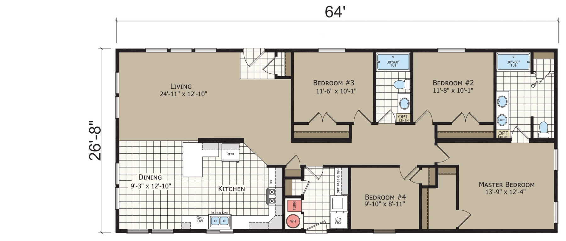 Crystal Bay Estates CB4644C standard floor plan
