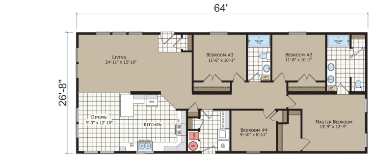 Crystal Bay Estates CB4644C standard floor plan