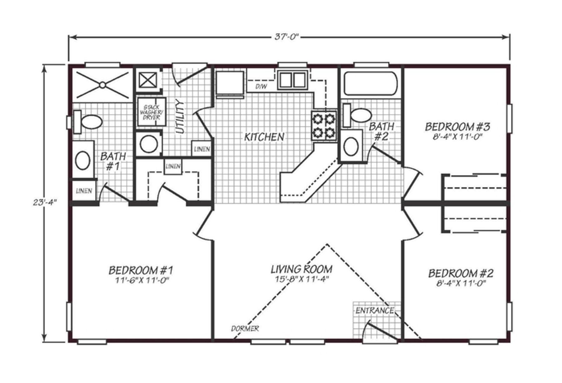 Solaris 24373A | 3 bedroom, 2 bathroom, 864 sqft home | Built by Cavco - Goodyear in Goodyear, AZ.