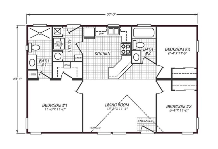 Solaris 24373A | 3 bedroom, 2 bathroom, 864 sqft home | Built by Cavco - Goodyear in Goodyear, AZ.