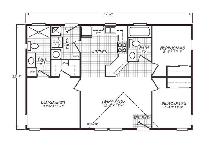 Solaris 24373A | 3 bedroom, 2 bathroom, 864 sqft home | Built by Cavco - Goodyear in Goodyear, AZ.