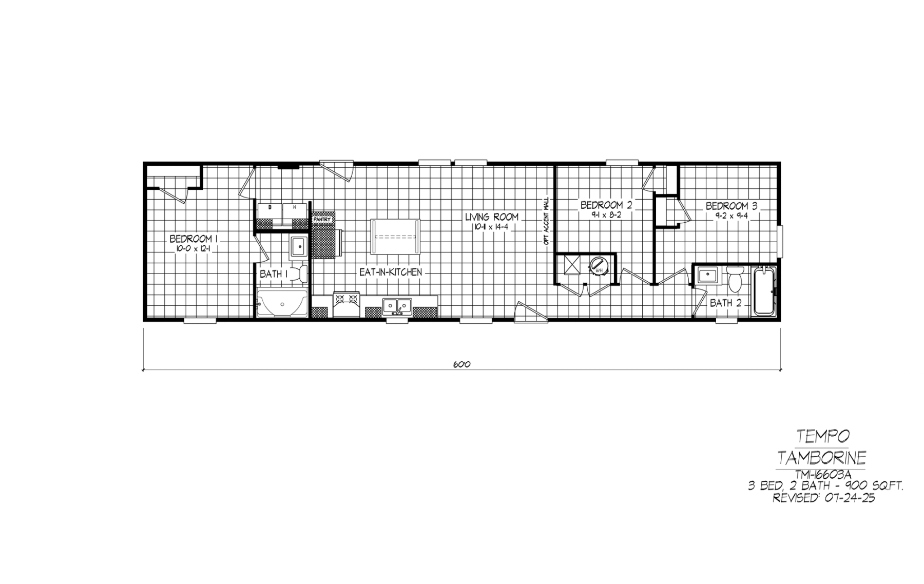 Tambourine TM-1660-3A floor plan