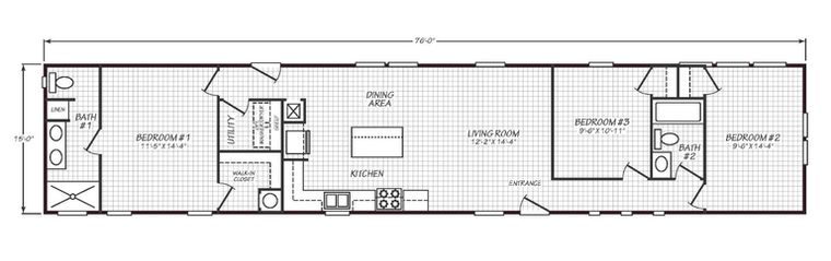 Solaris 16763A | 3 bedroom, 2 bathroom, 1172 sqft home | Built by Cavco - Goodyear in Goodyear, AZ.