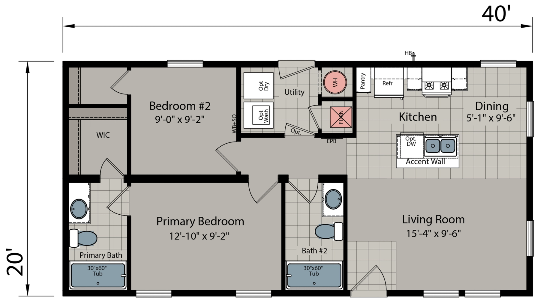 Dreamworks DW3402L standard floor plan