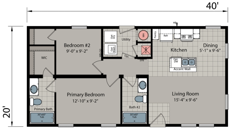 Dreamworks DW3402L standard floor plan