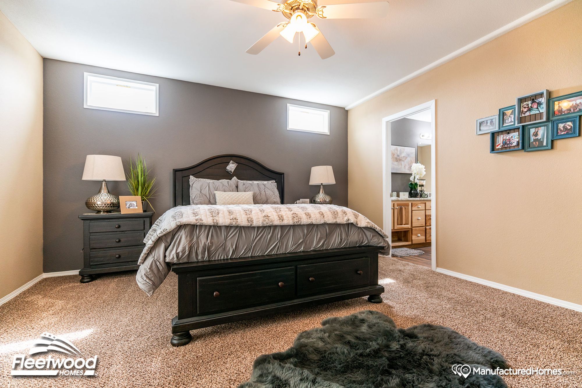 Mid-sized bedroom with two bedside tables.