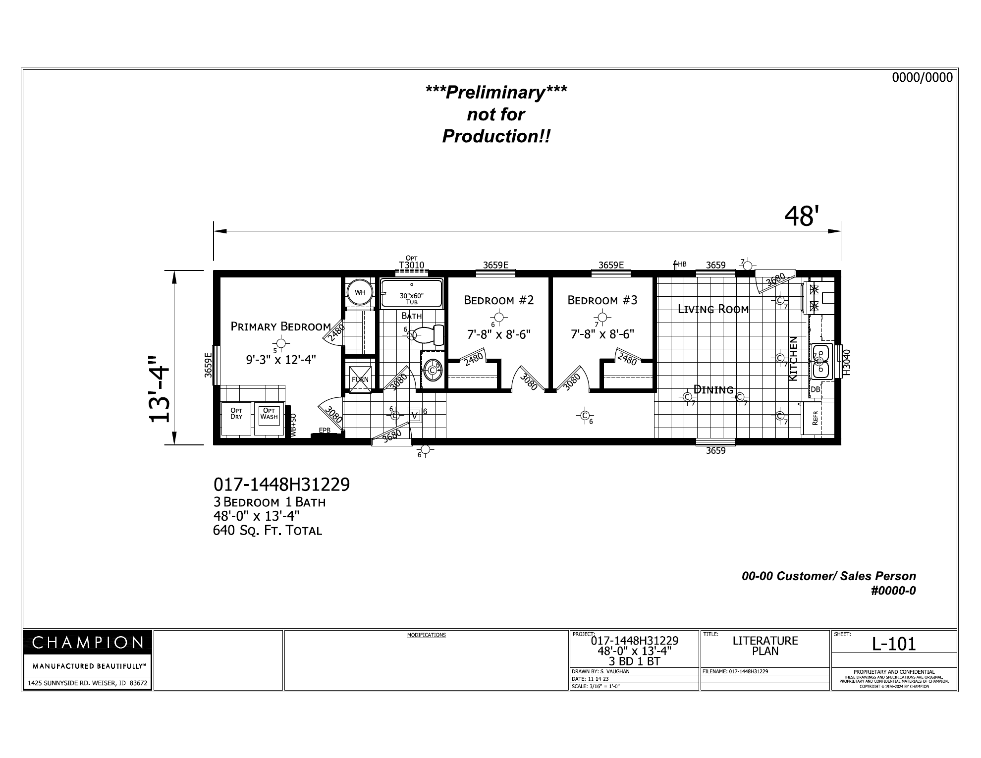 Winchester 1448H31229 original floor plan