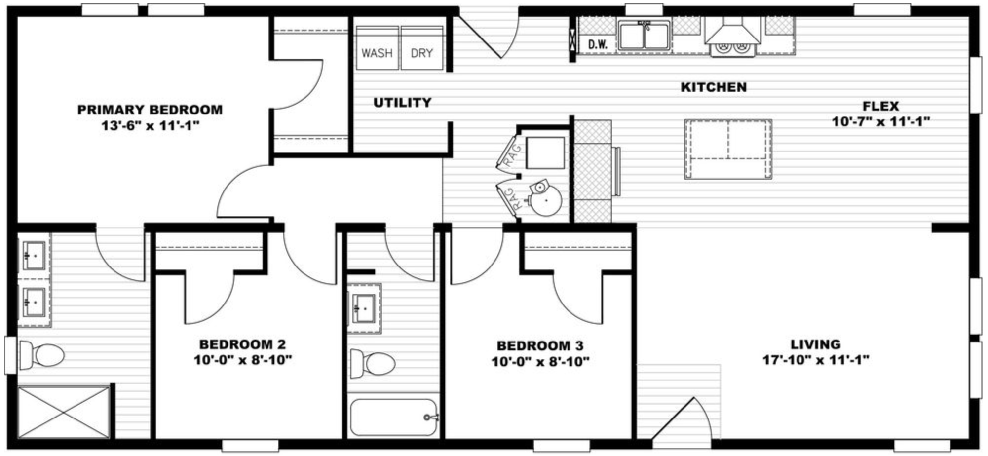 Three Little Birds 24523AH original floor plan