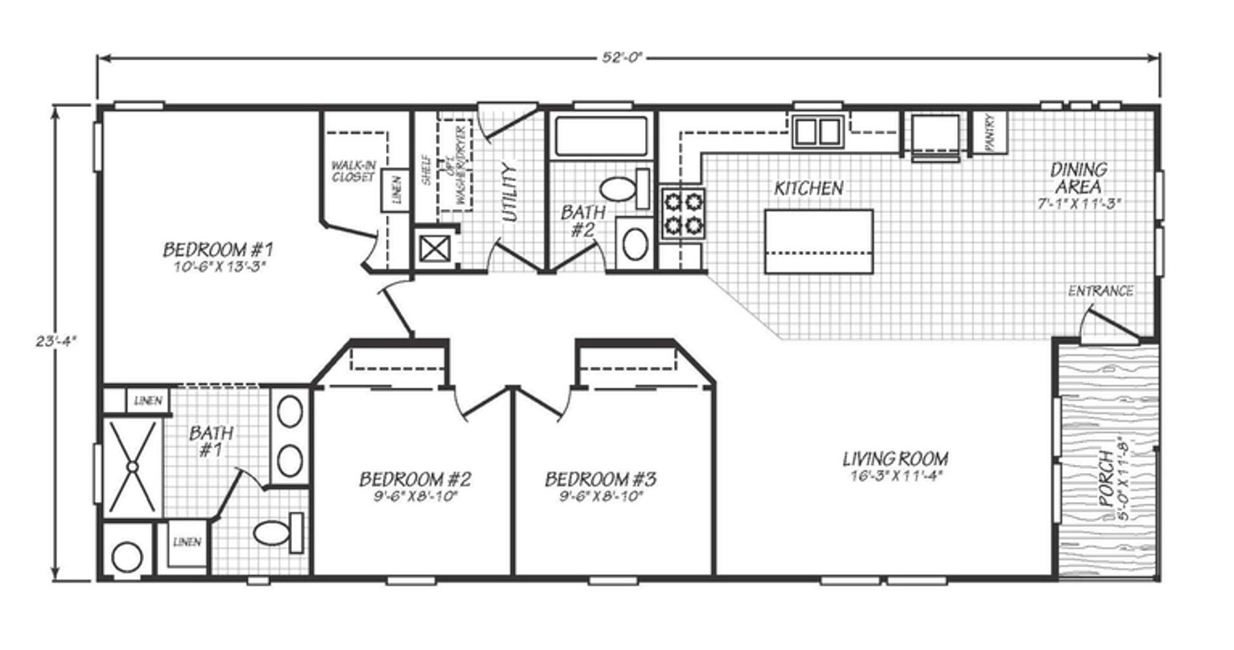 Solaris 24523P | 3 bedroom, 2 bathroom, 1200 sqft home | Built by Cavco - Goodyear in Goodyear, AZ.