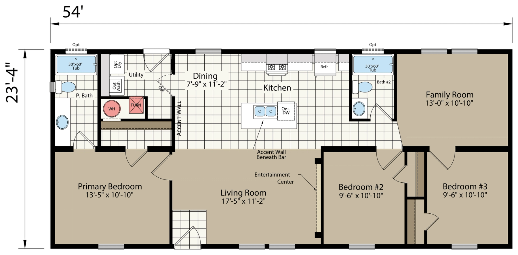 DreamWorks DW5543B standard floor plan
