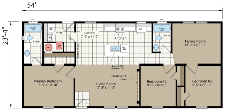 DreamWorks DW5543B standard floor plan