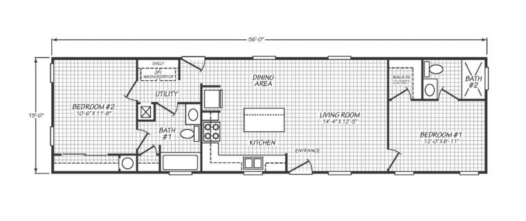 Solaris 16562A floor plan with 2 bedrooms, 2 bathrooms, and 863 square feet