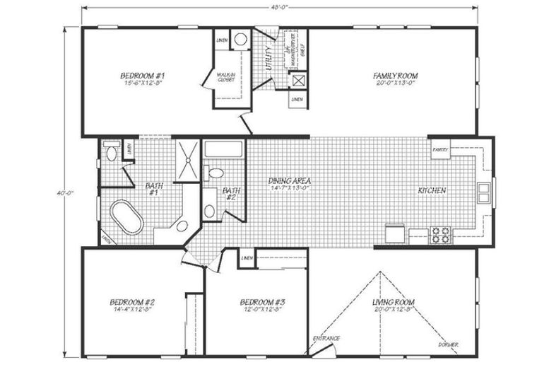 Solaris 40483A | 3 bedroom, 2 bathroom, 1920 sqft home | Built by Cavco - Goodyear in Goodyear, AZ.