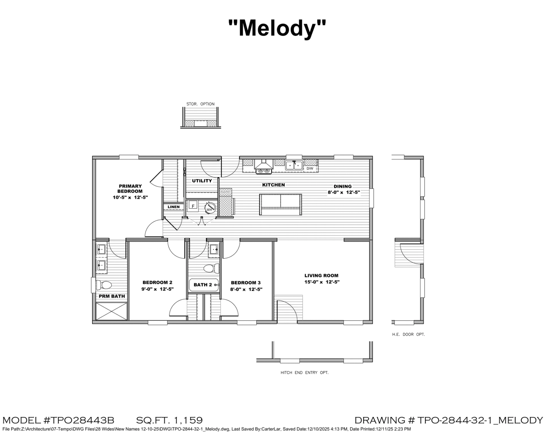 Melody TPO28443B floor plan