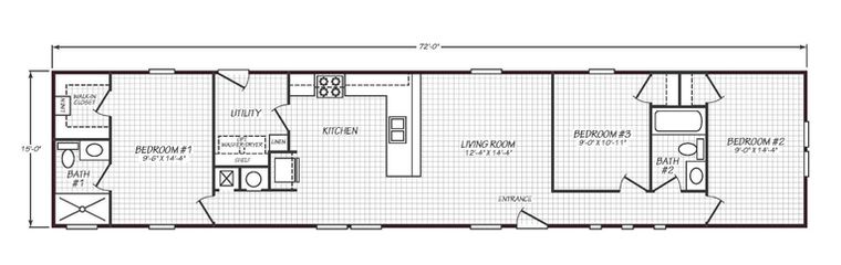 Solaris 16723A | 3 bedroom, 2 bathroom, 1116 sqft home | Built by Cavco - Goodyear in Goodyear, AZ.