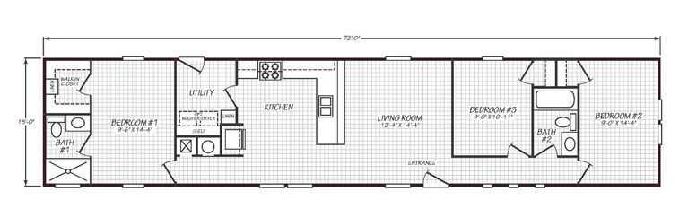 Solaris 16723A | 3 bedroom, 2 bathroom, 1116 sqft home | Built by Cavco - Goodyear in Goodyear, AZ.