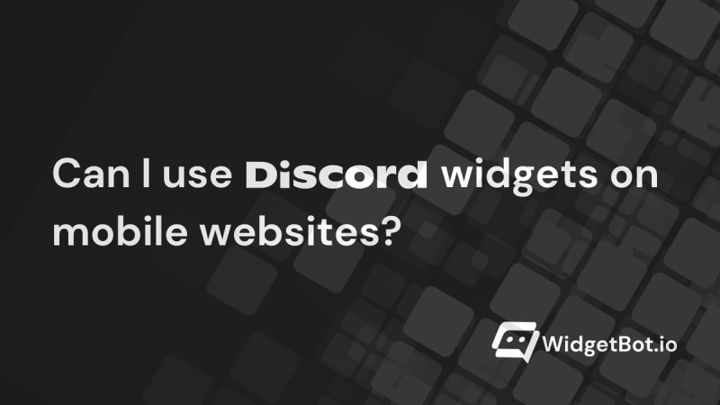 Can I use Discord widgets on mobile websites?