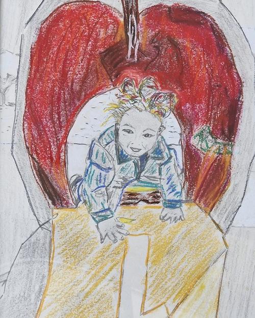 Julie bij de boekenmarkt