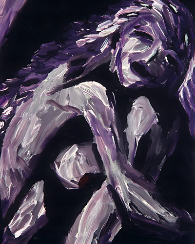 Naakte gehurkte vrouw