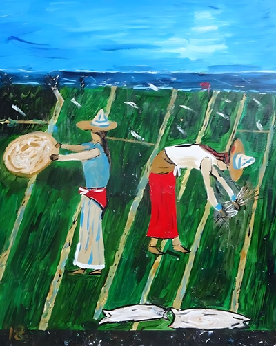 Balinese Vrouwen Op Het Veld