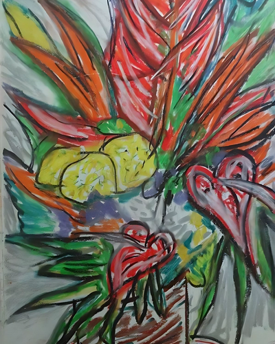 Stilleven Plantenbak in villa in Umbut