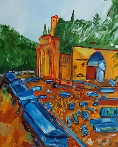 Les Alycamps de mort de saint Arlesien