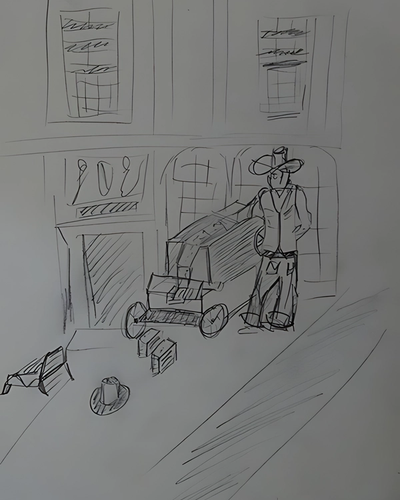 Joueur d'orgue de barbarie danse place de la République