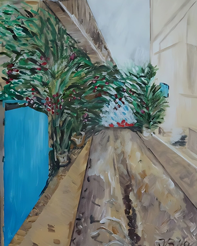 Samos, straatje naar het strand