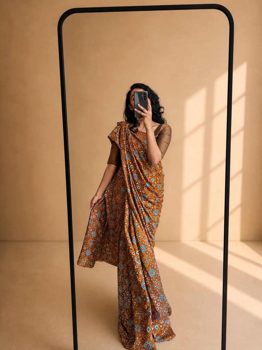 Maira — Geometric Print saree