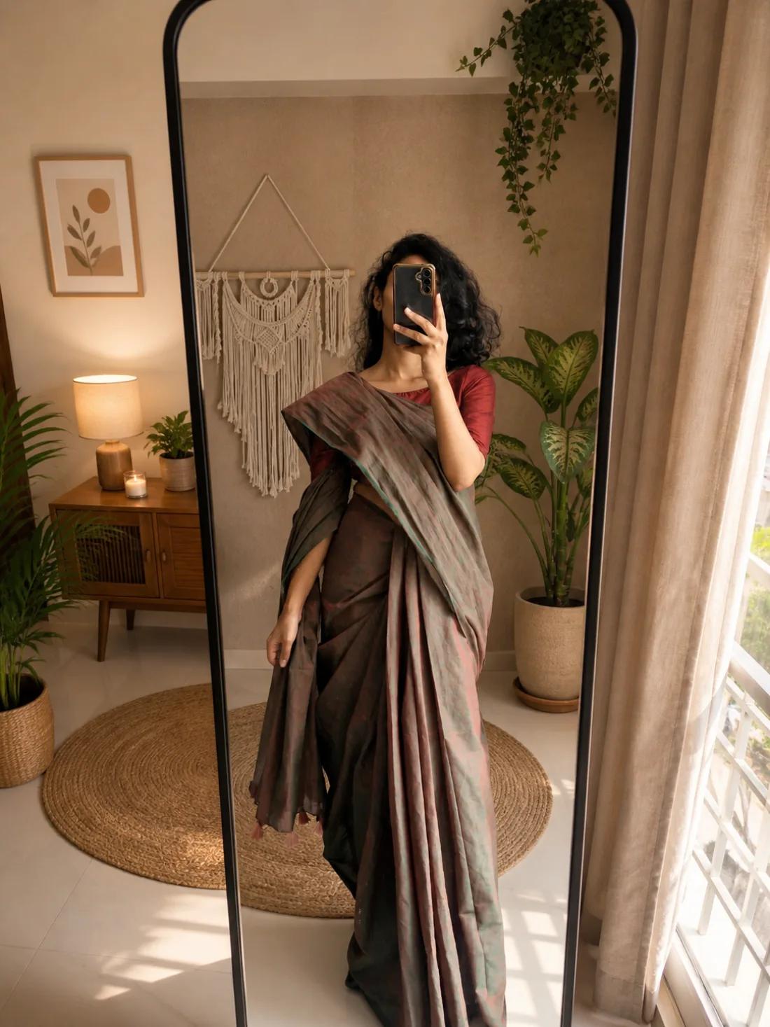 Tara — Teal Green saree