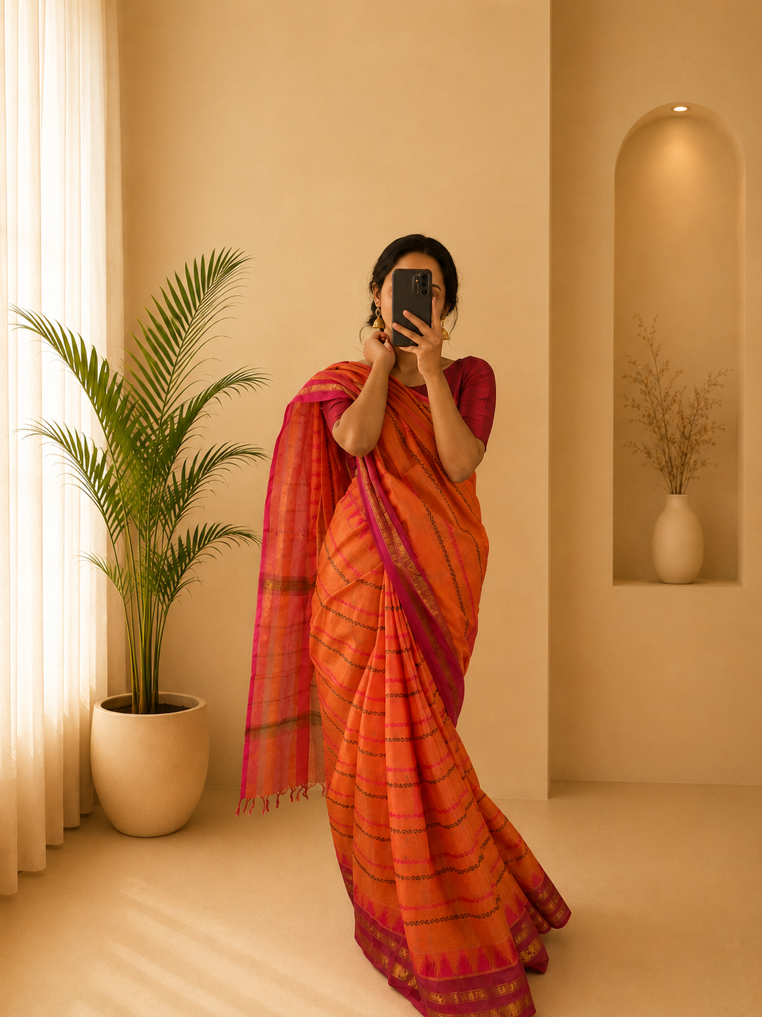 Usha — cotton handloom saree saree