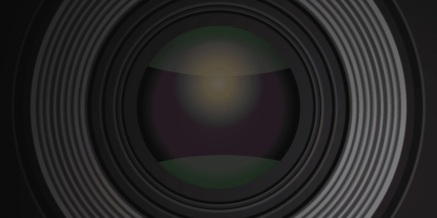 Close up of the reflection inside the camera lens in css