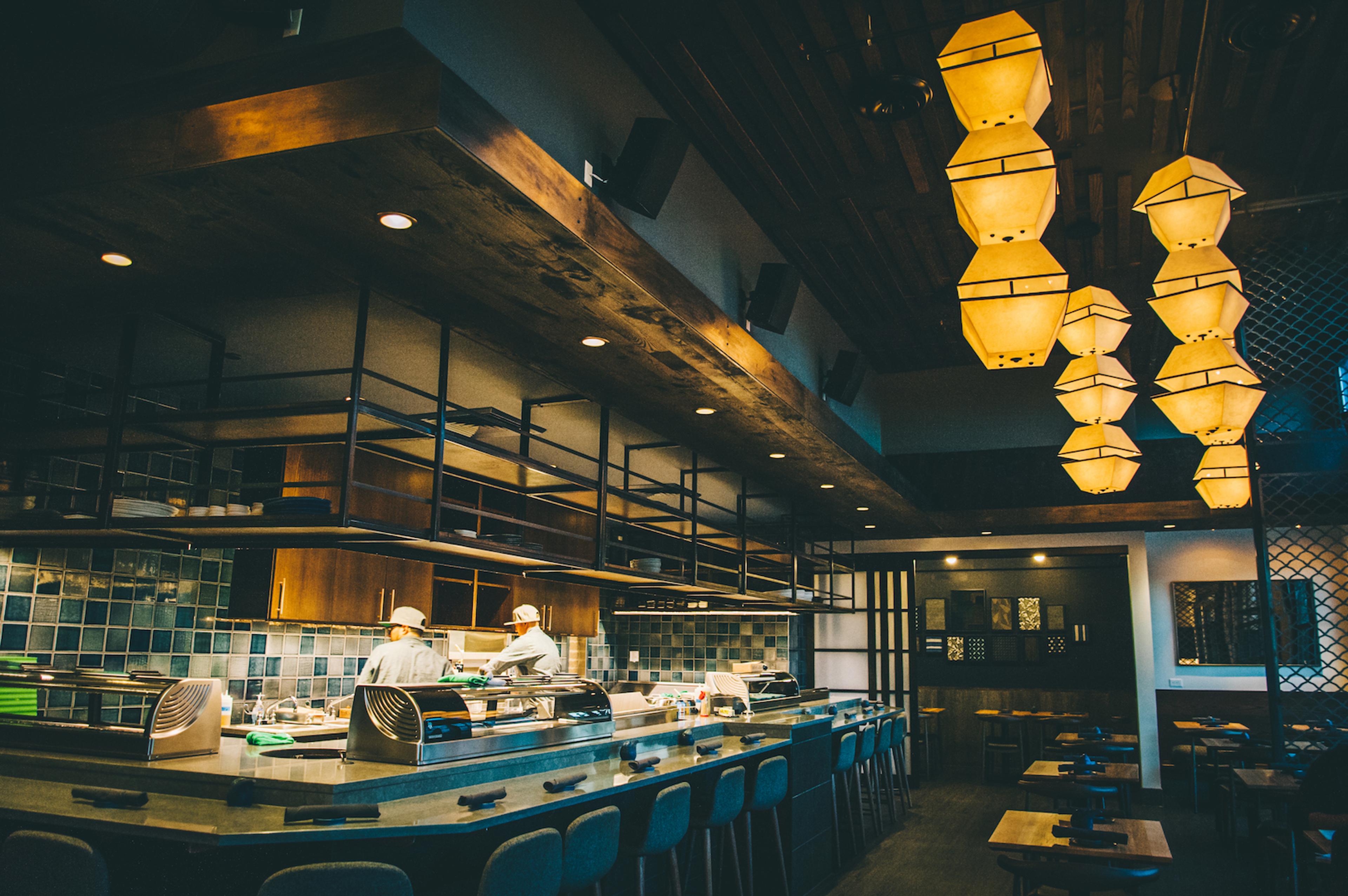 The interior of the LoHi Denver Bamboo Sushi restaurant.