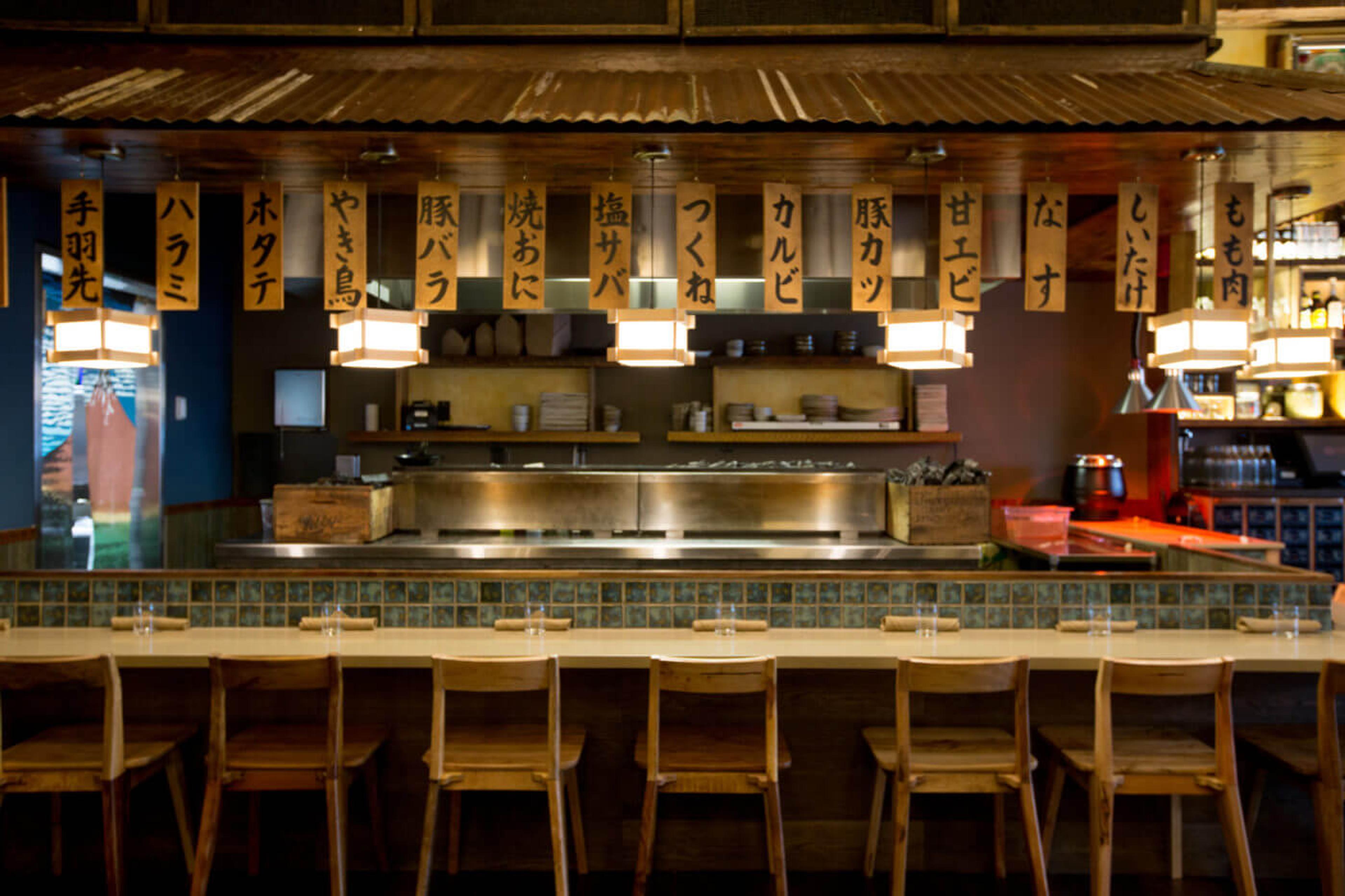 The sushi bar at the NE Portland Bamboo Sushi restaurant.