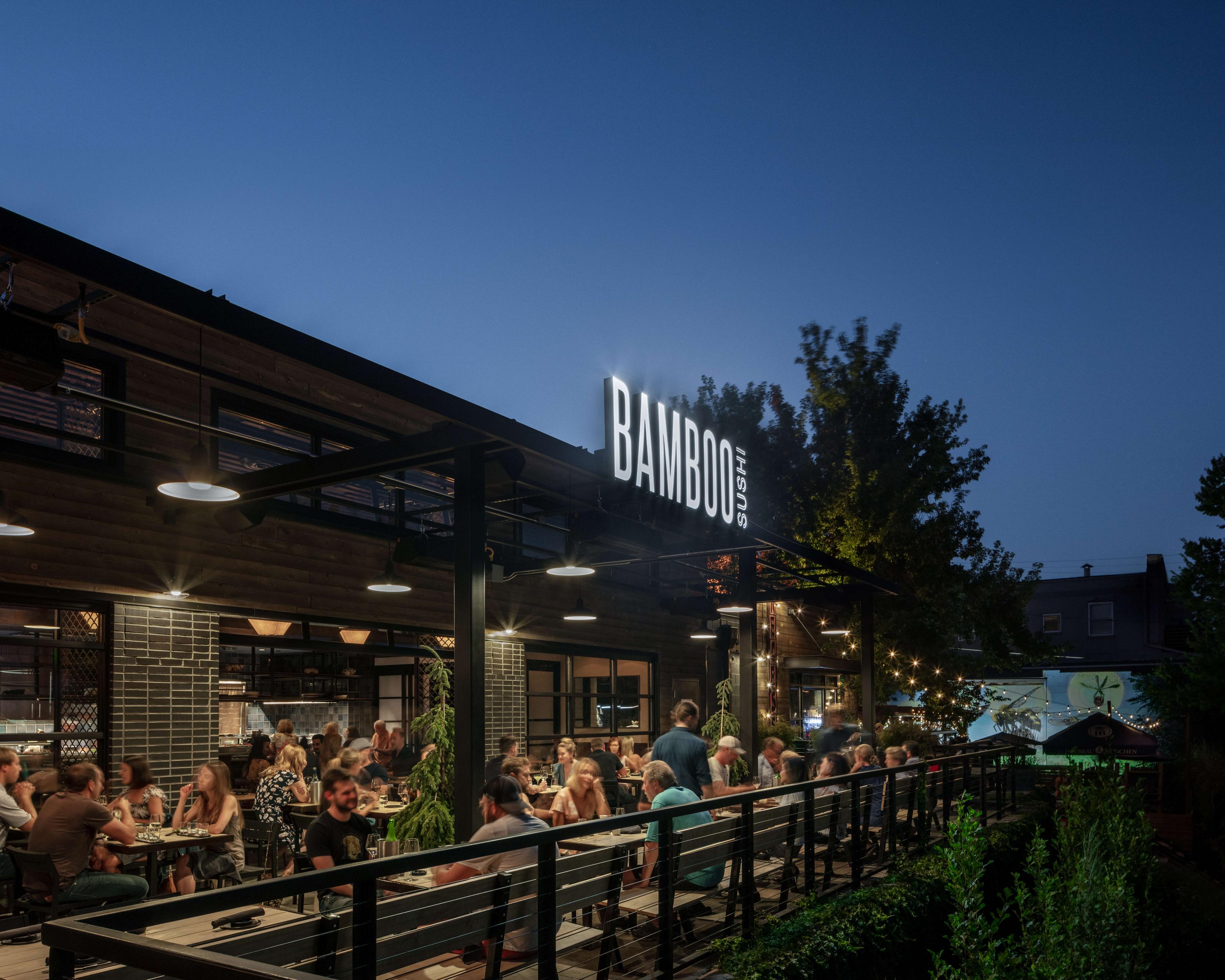 The exterior of the LoHi Denver Bamboo Sushi restaurant.