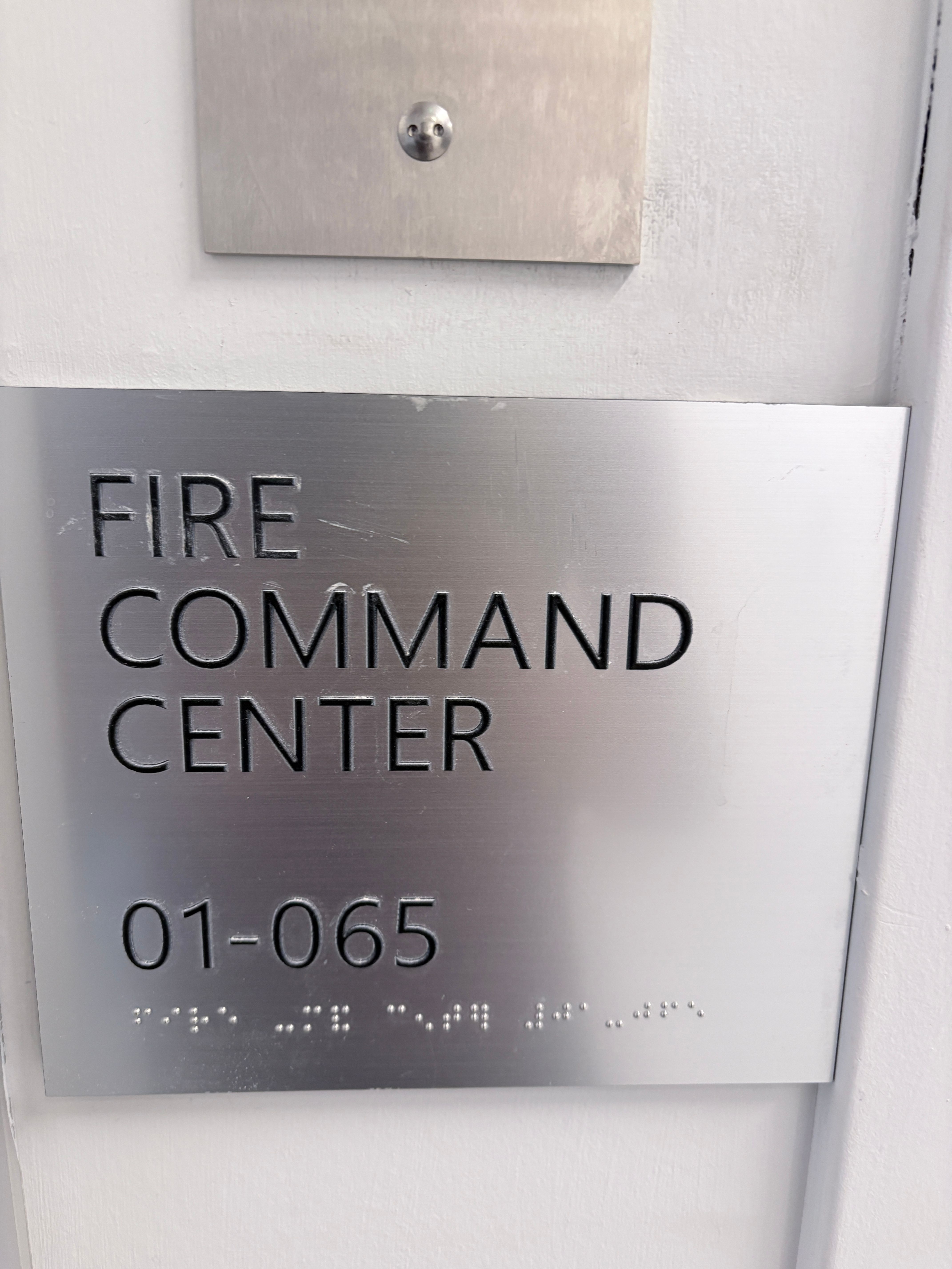 Fire Command Center - ADA Sign with Number
