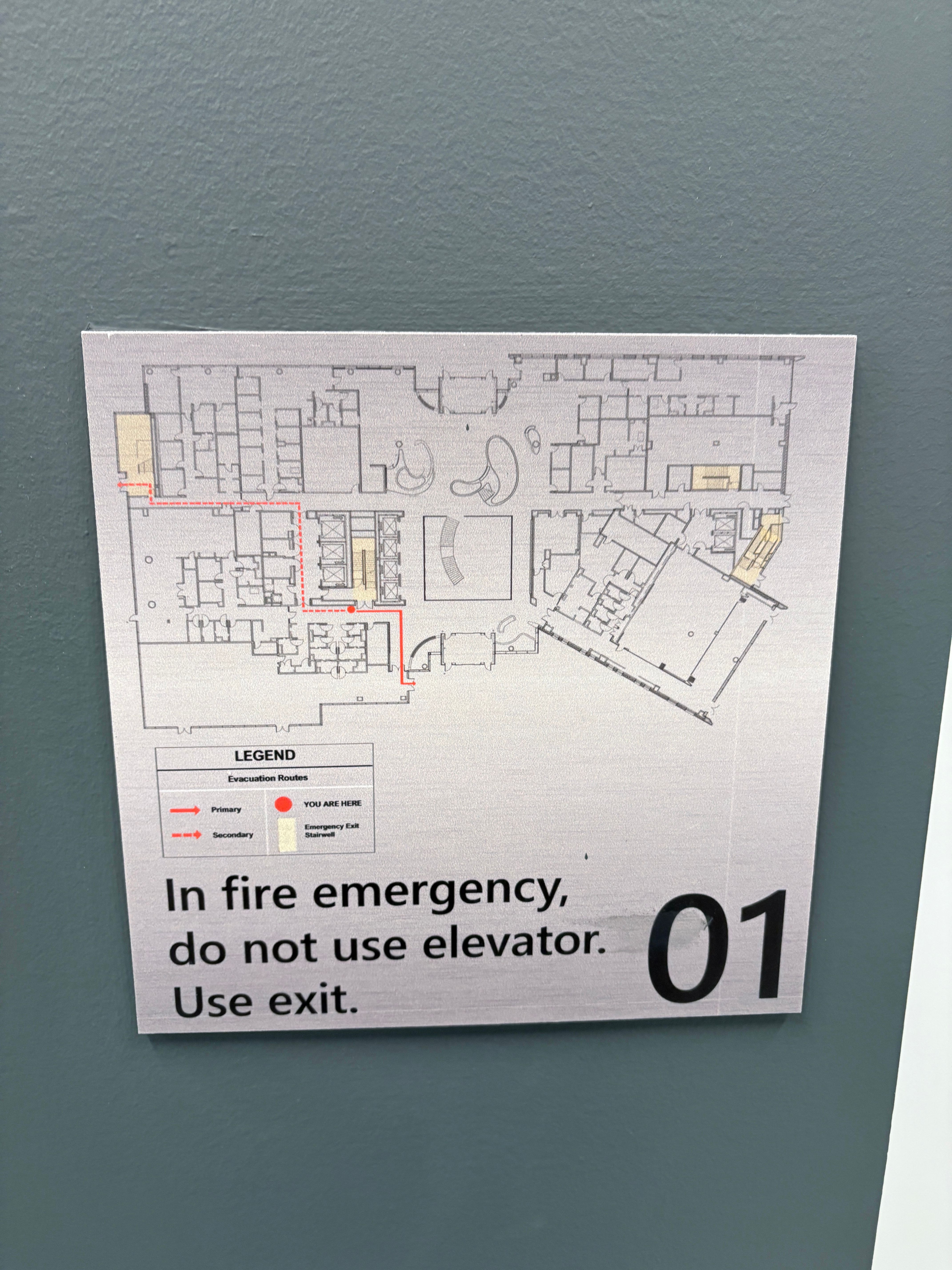Fire Emergency - Site Map Sign