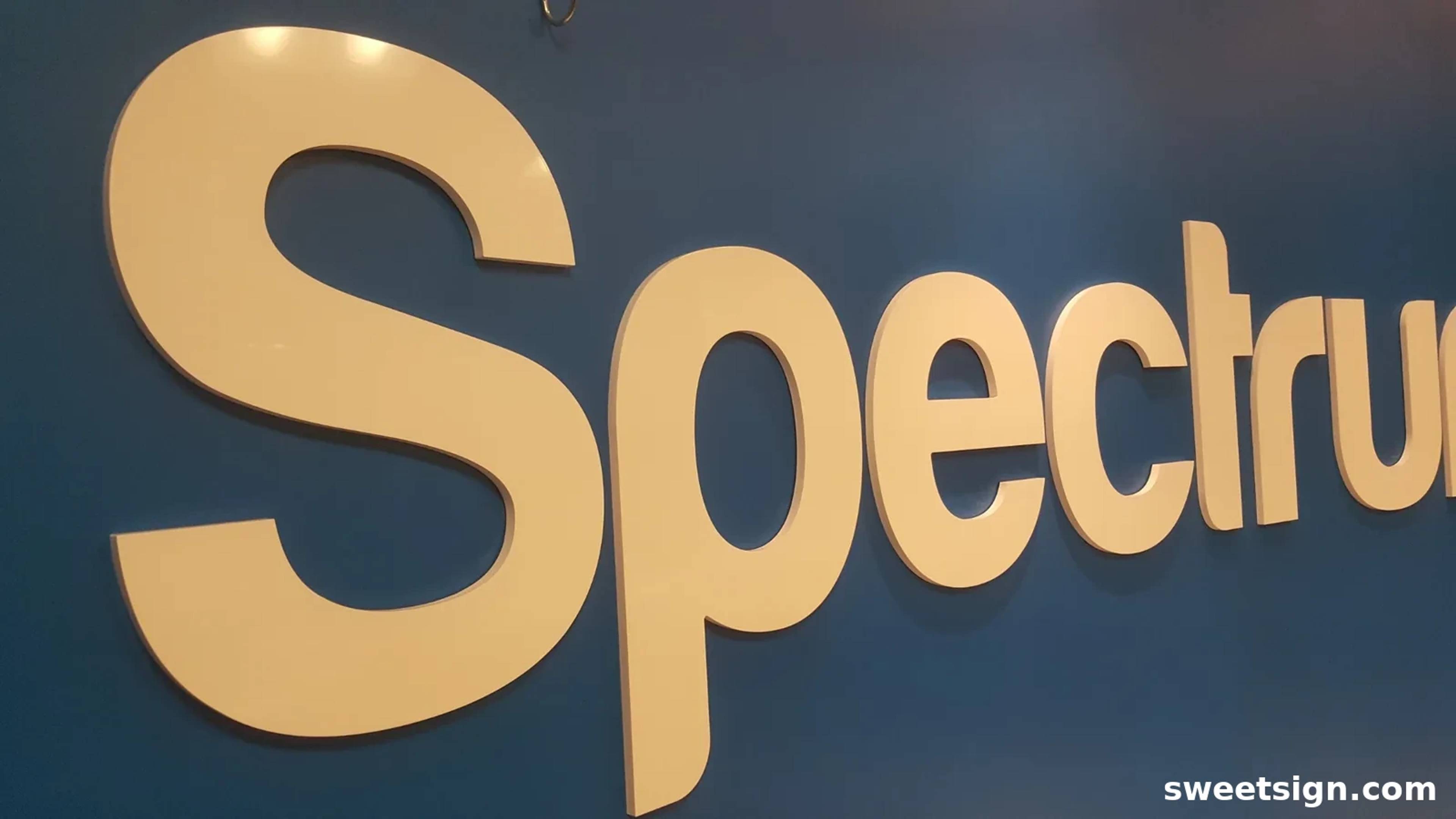 Spectrum illuminated channel letters wall sign