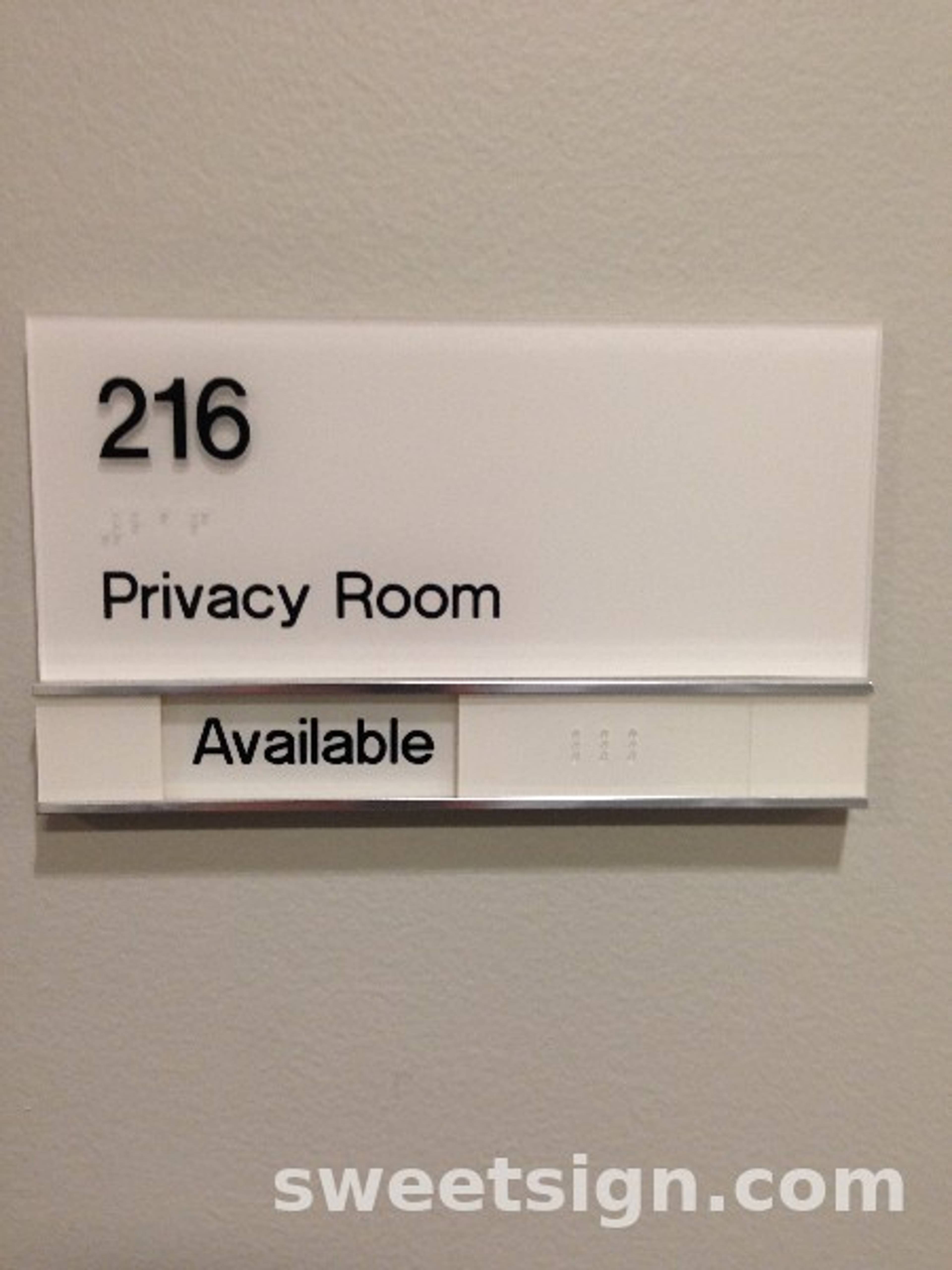Privacy room ADA sign with availability slider