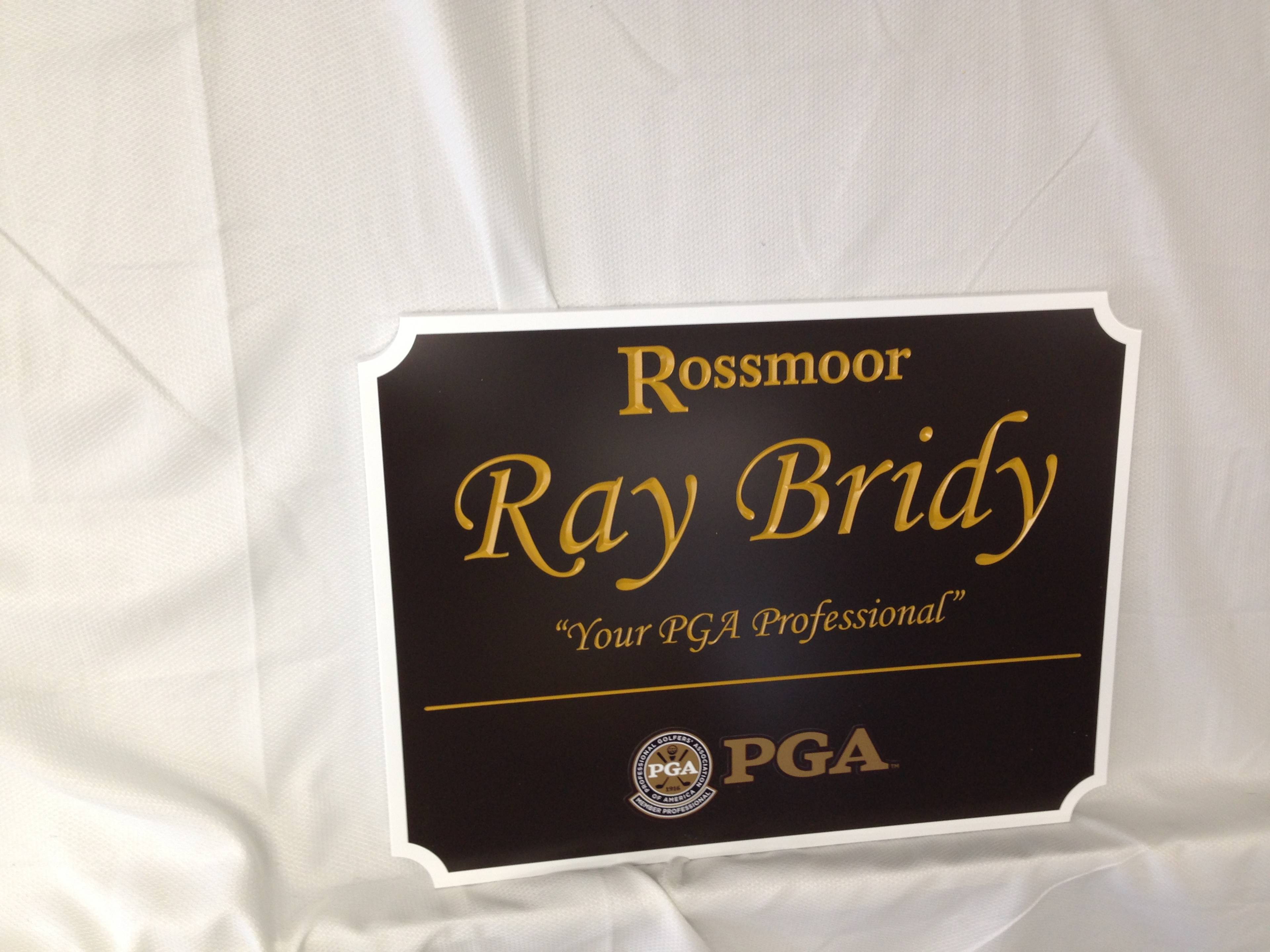 Custom Plaque for Golf Professional, New Jersey